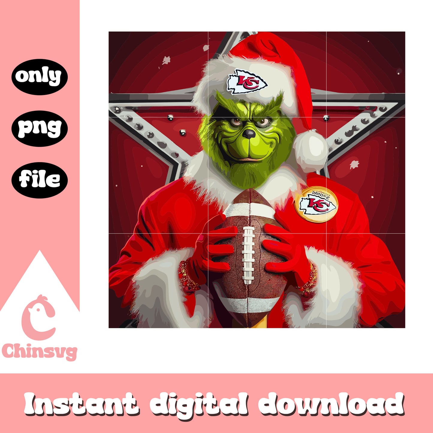 Grinch kansas city chiefs christmas png, nfl teams png