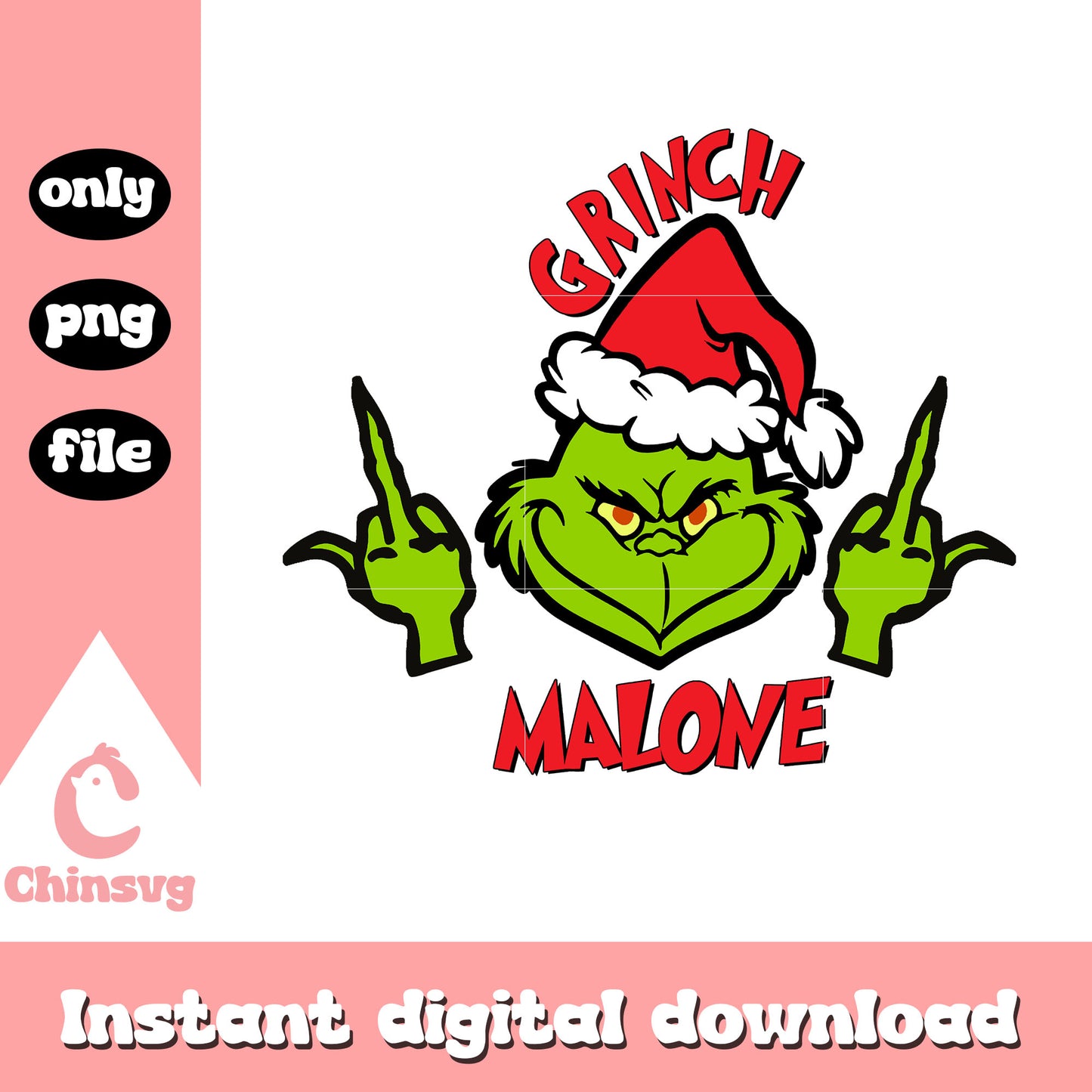 Grinch malone middle hand png, grinch meme png