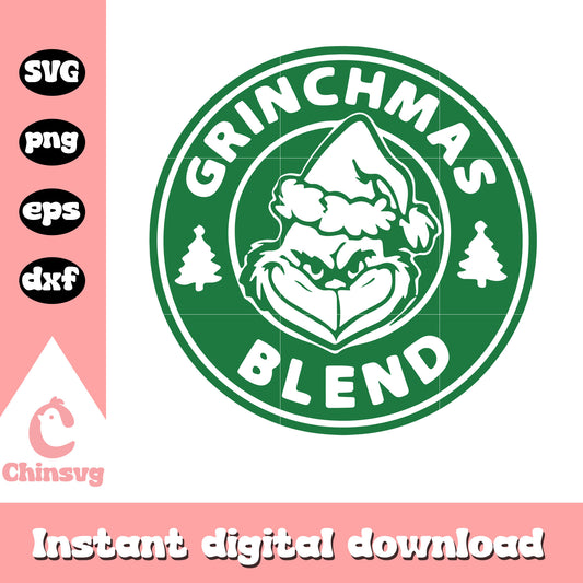 Grinchmas blend starbuck logo svg, grinchmas blend​ svg, starbucks grinch​ svg