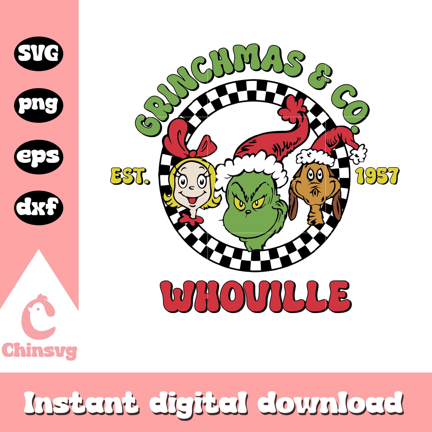 Grinchmas & co whoville svg, the grinch who stole christmas svg