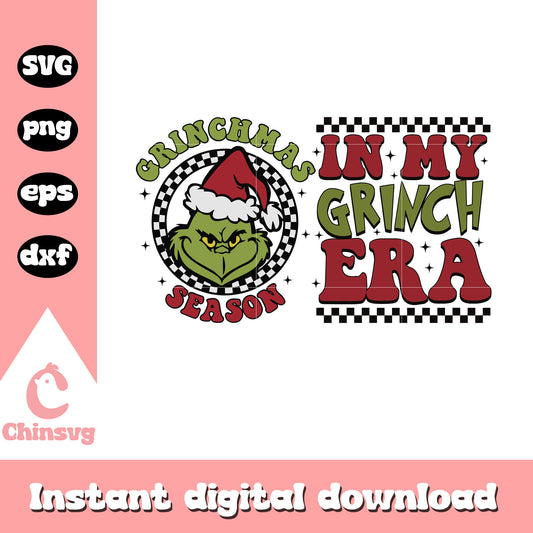 Grinchmas season logo christmas design svg, in my grinch era​ svg