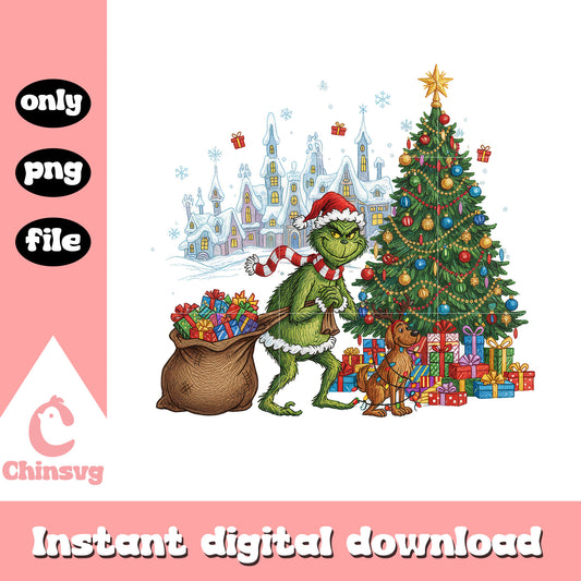 Grinch max stole christmas gifts png, grinch christmas gifts png