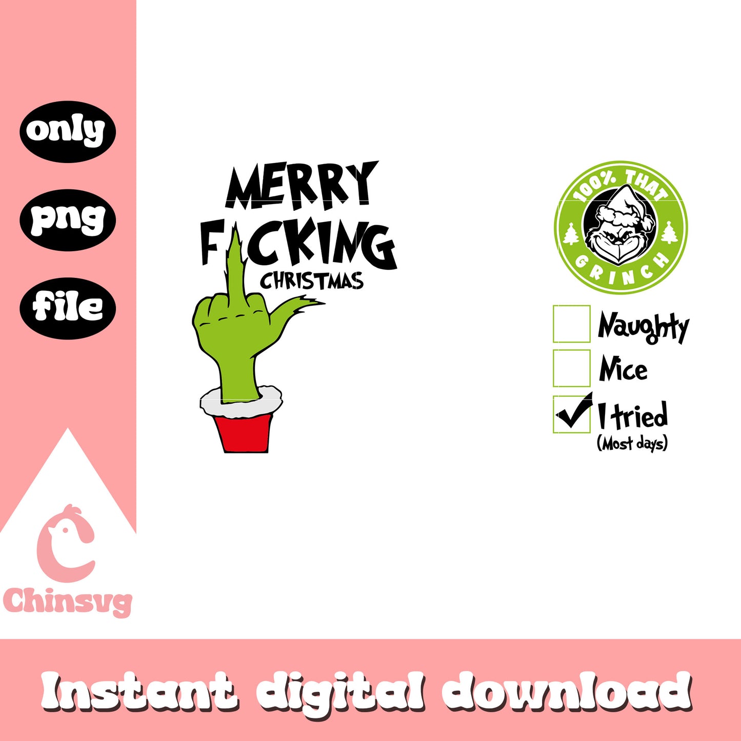 Grinch merry fucking christmas png, grinch memes png
