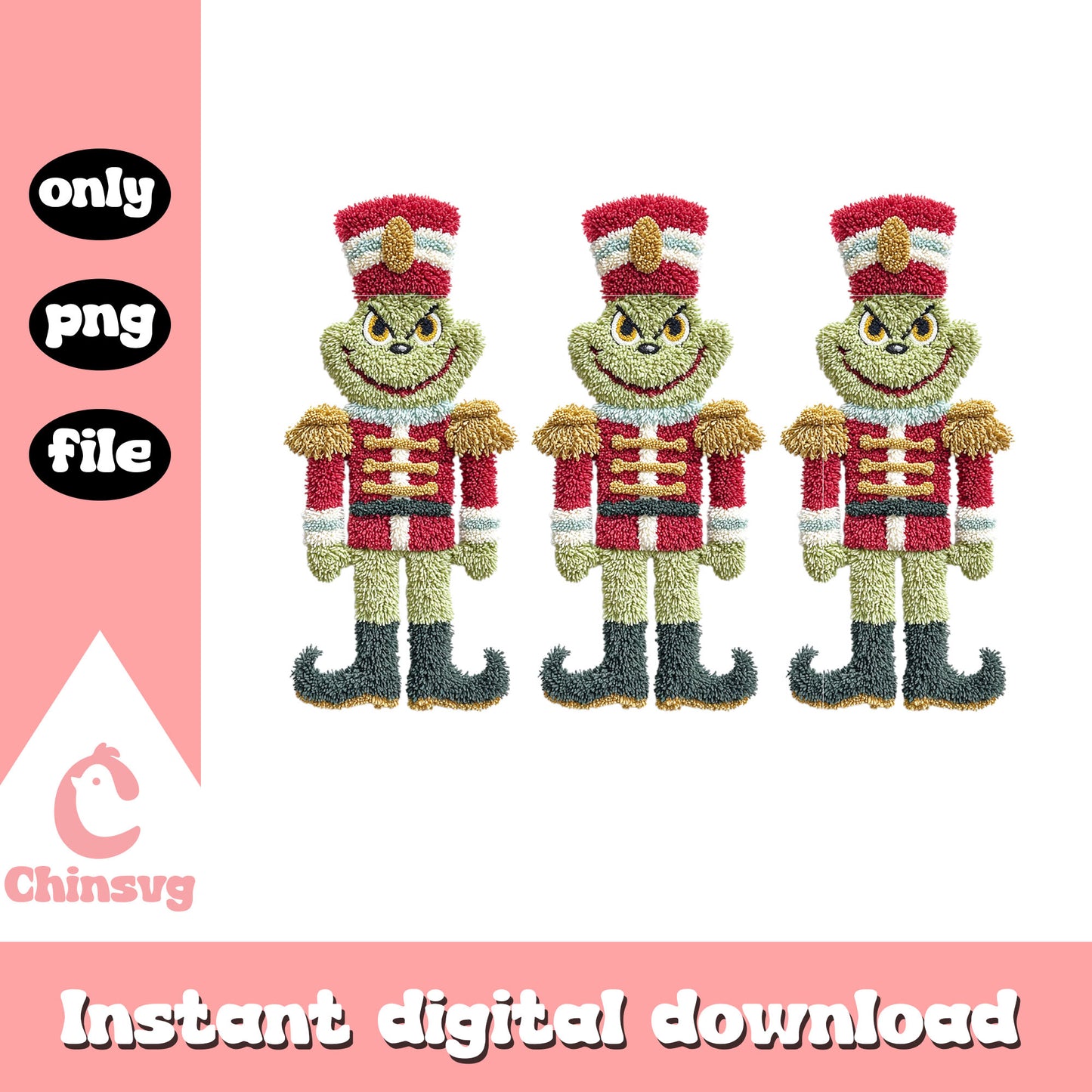 Grinch nutcracker patchwork design png, nutcrackers png