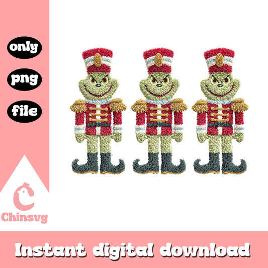 Grinch nutcracker patchwork design png, nutcrackers png