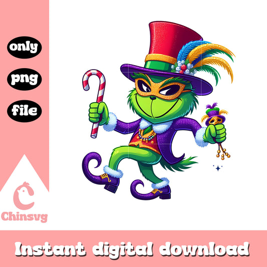 Grinch outfit mardi gras png, mardi gras outfit png, dr seuss png