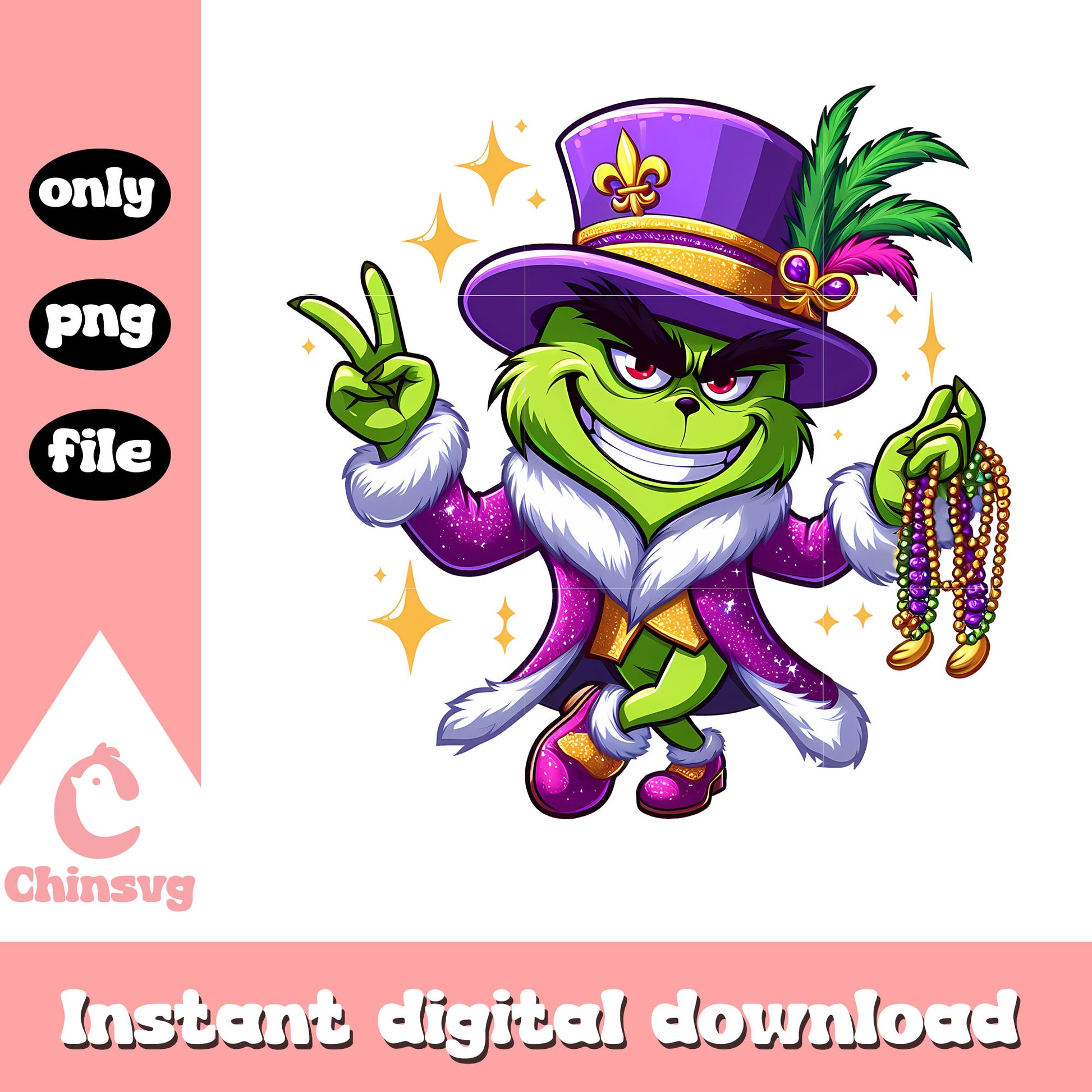 Grinch peace love symbol png, happy mardi gras png, grinch png