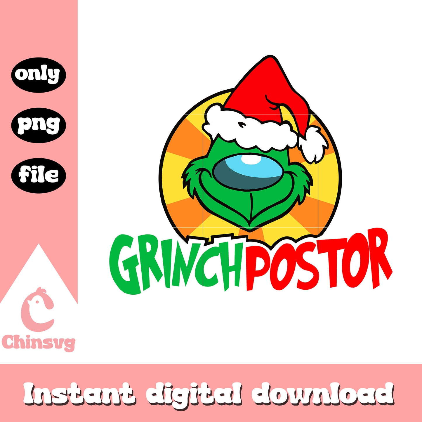 Grinchpostor among us design png, grinch decor png