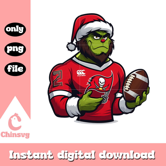 Grinch santa hat buccaneers png, nfl football buccaneers​ png