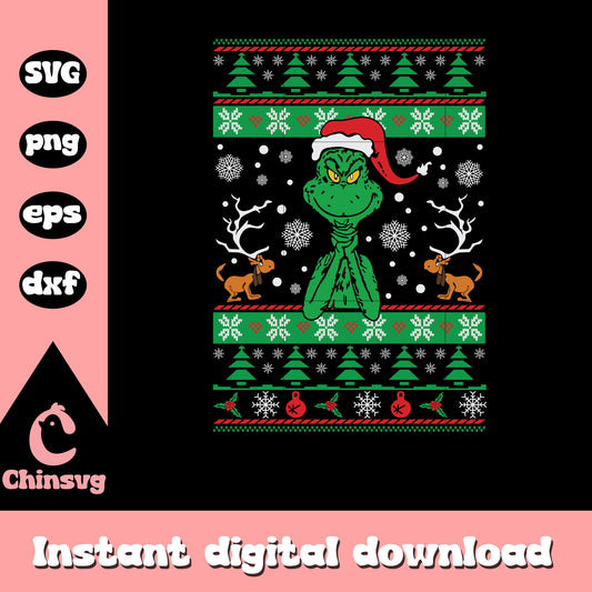 Grinch santa hat christmas design svg, the grinch santa hat​ svg