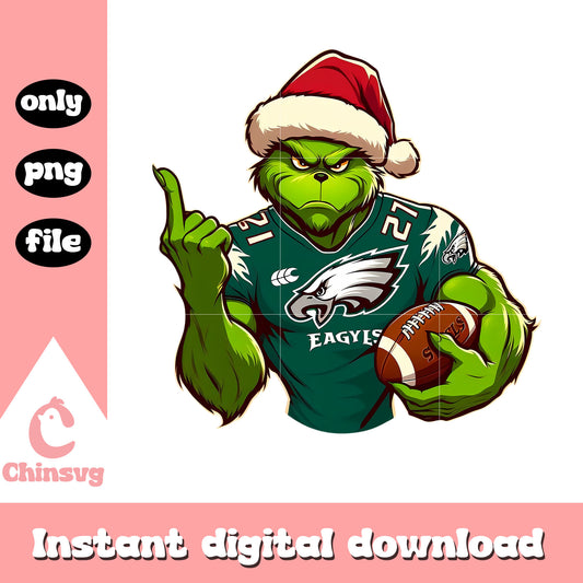 Grinch santa hat eagles png, nfl philadelphia eagles​ png