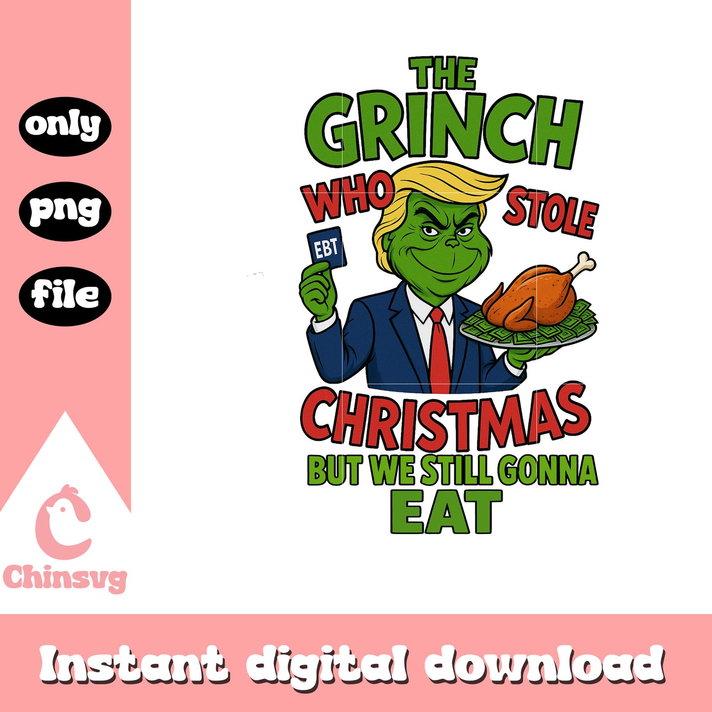 Grinch stole christmas eat design png, the grinch quote png
