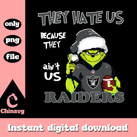 Grinch they hate us raiders png, raiders nfl las vegas​ png