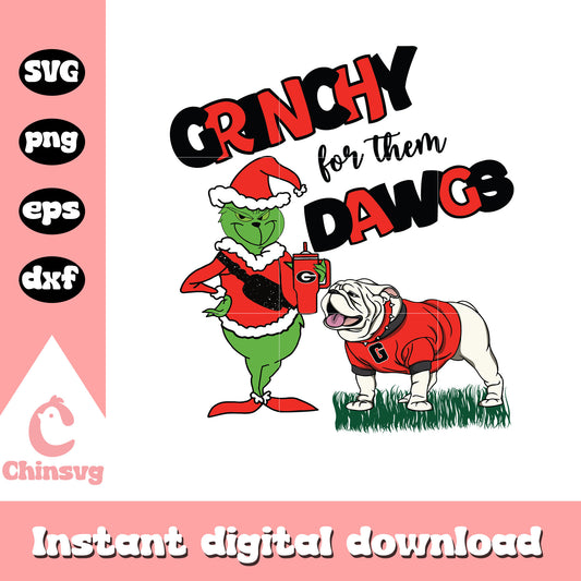 Grinchy for them dawgs christmas svg, dawgs georgia​ svg