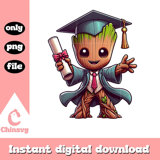 Groot graduation design png, groot movie png, marvel graduation png