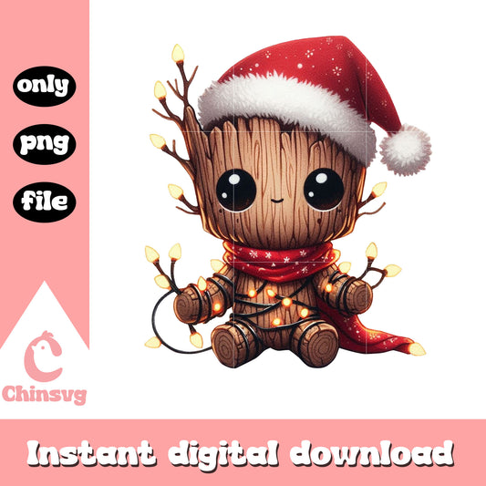 Groot marvel comic christmas day png, groot character png