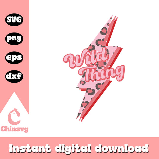 Groovy lightning bolt wild thing design svg, wild things svg