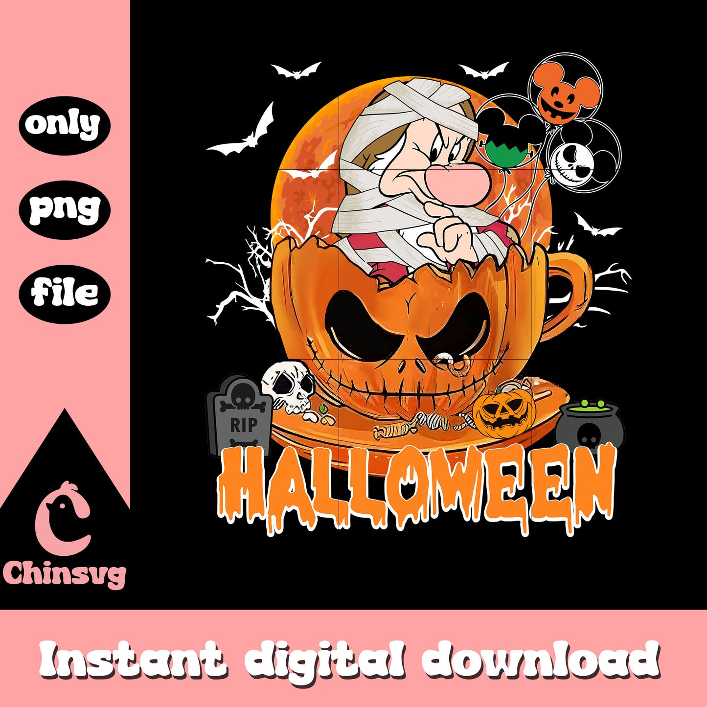 Grumpy disney in horror cup design png, grumpy snow white png