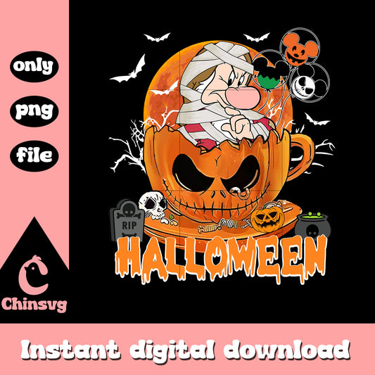 Grumpy disney in horror cup design png, grumpy snow white png