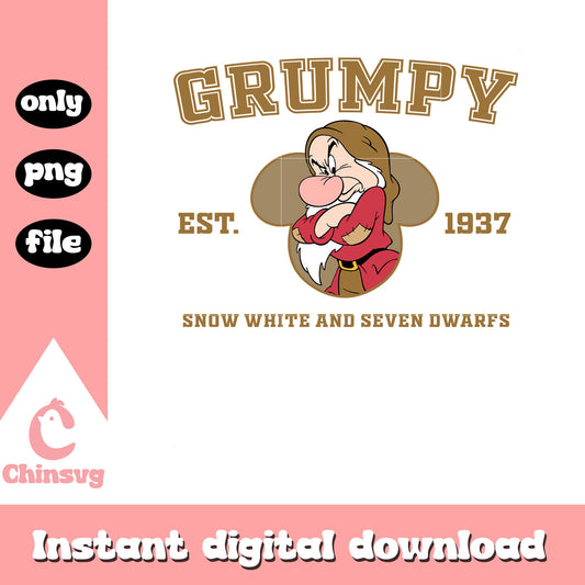 Grumpy est 1937 snow white png, snow white and seven dwarfs art png