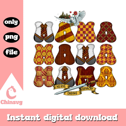 Gryffindor mama font design png, mama png, harry potter png