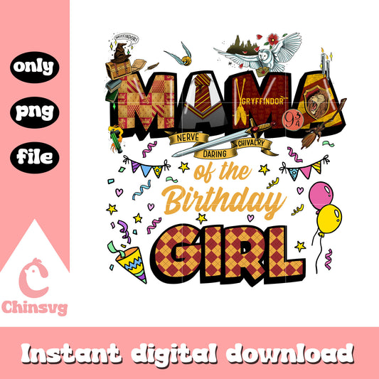 Gryffindor mama of the birthday girl png, mama png, harry potter png