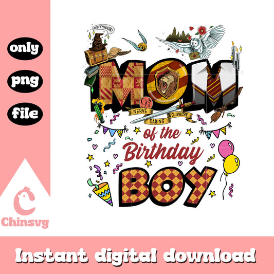 Gryffindor mom of the birthday boy png, mama png, harry potter png