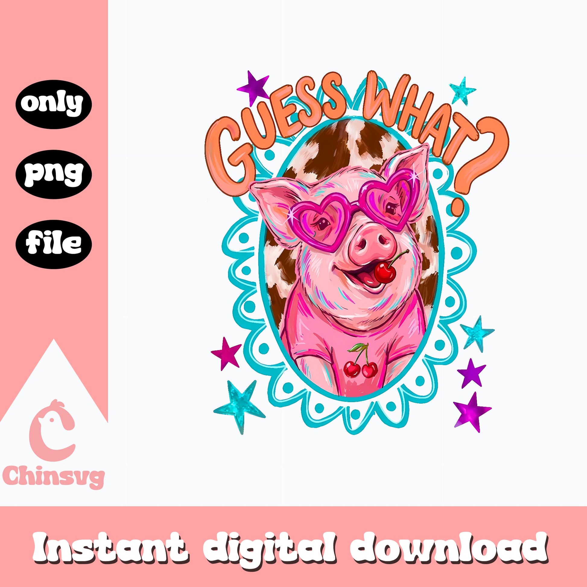 Guess What Pig PNG, Funny Pig With Sunglasses, Cute Pig PNG