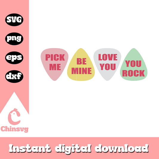 Guitar pick valentines day design svg, happy valentine day svg