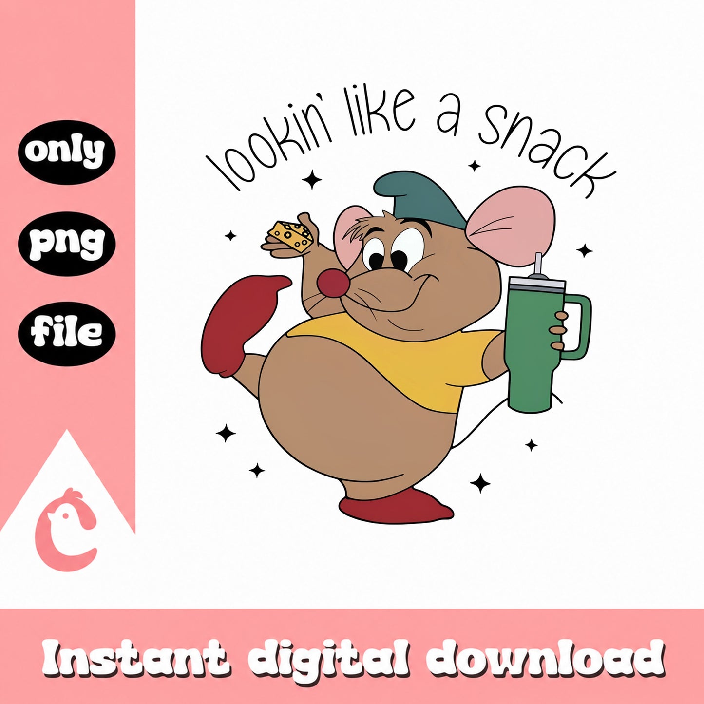 Gus Gus Lookin Like A Snack PNG, Cinderella Mouse, Disney PNG