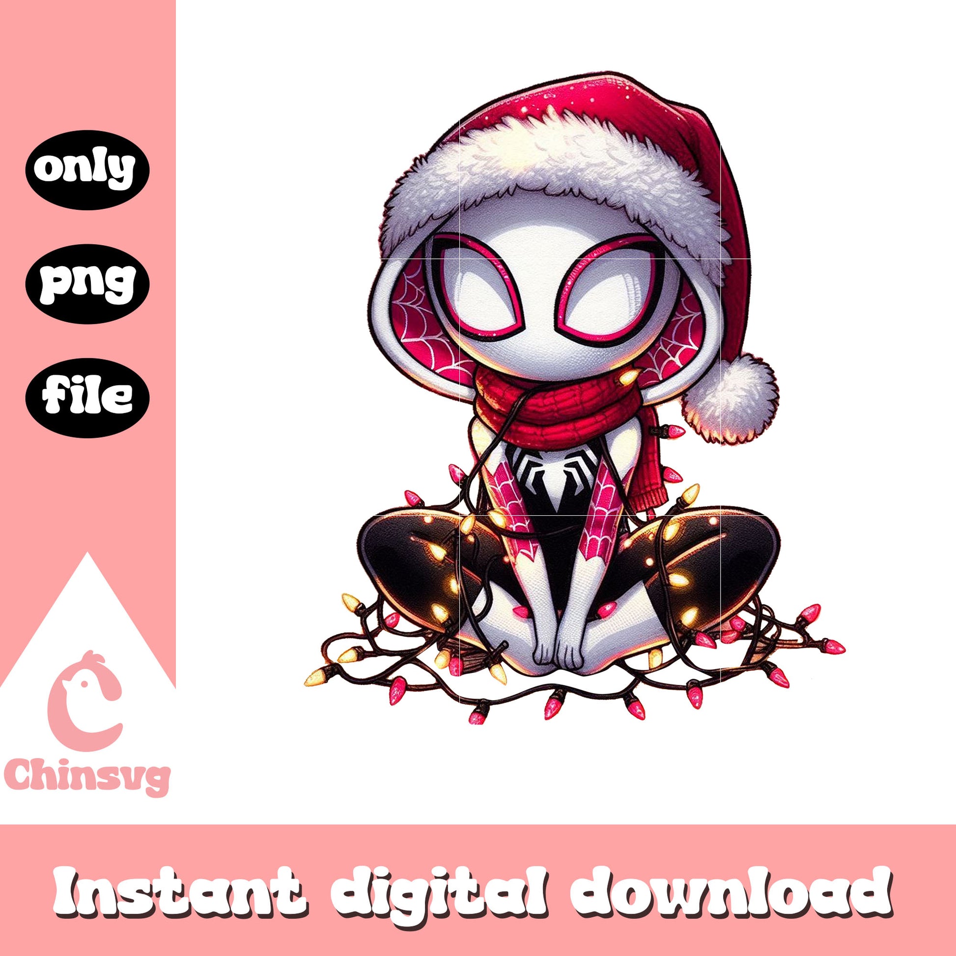 Gwen christmas lights decor png, christmas decorations png