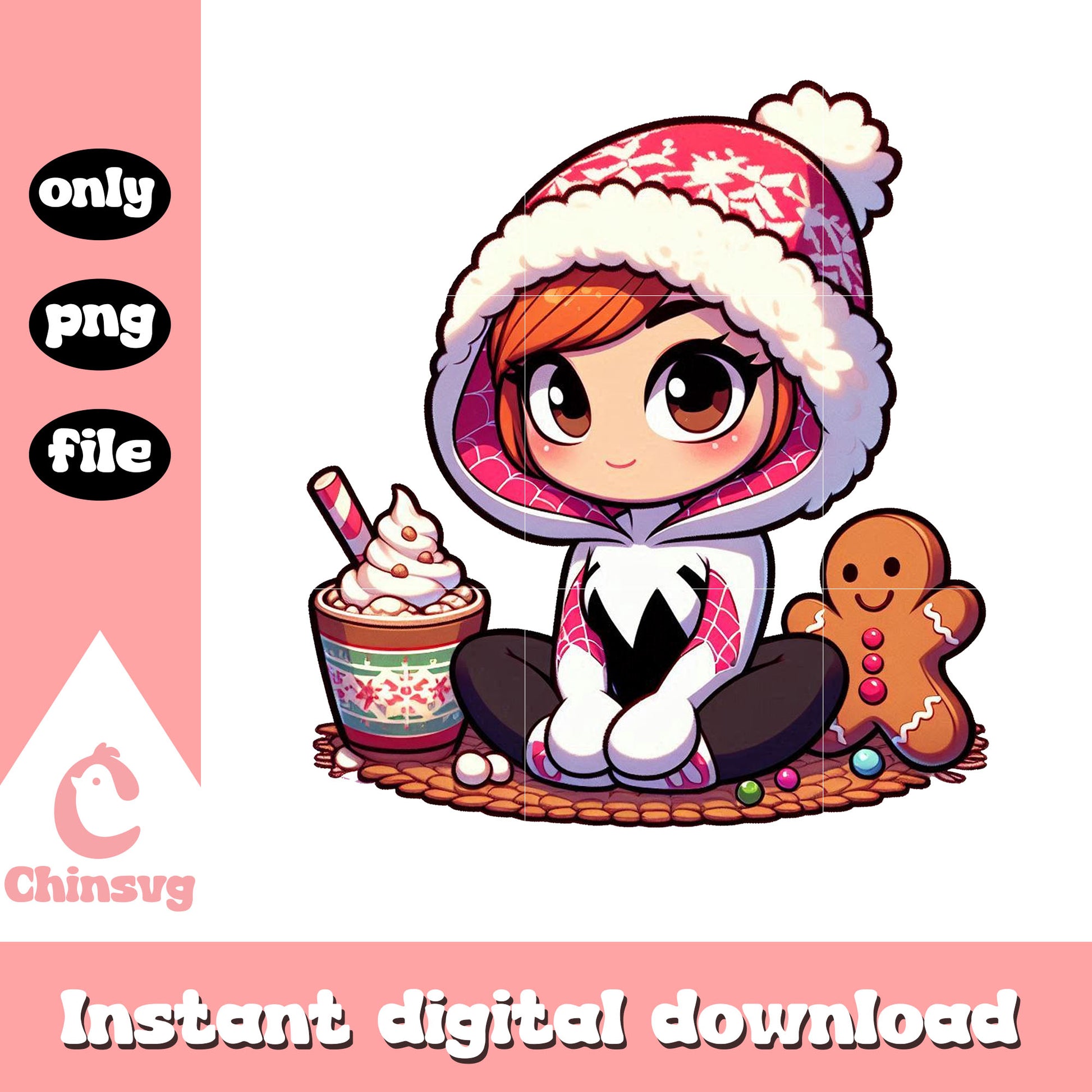 Gwen merry christmas design png, christmas vacation cast png