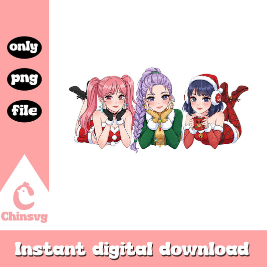 HUntrix merry christmas png, christmas kpop png