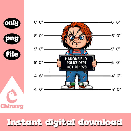 Hadonfield police dept oct 20 1978 chucky png, child's play png
