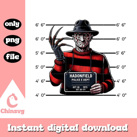 Hadonfield police dept oct 20 1978 freddy krueger png, halloween png