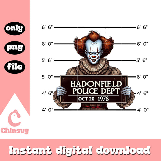 Hadonfield police dept oct 20 1978 pennywise png, halloween png