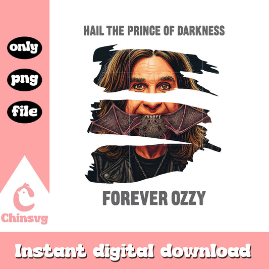 Hail the prince of darkness ozzy design png, forever ozzy png