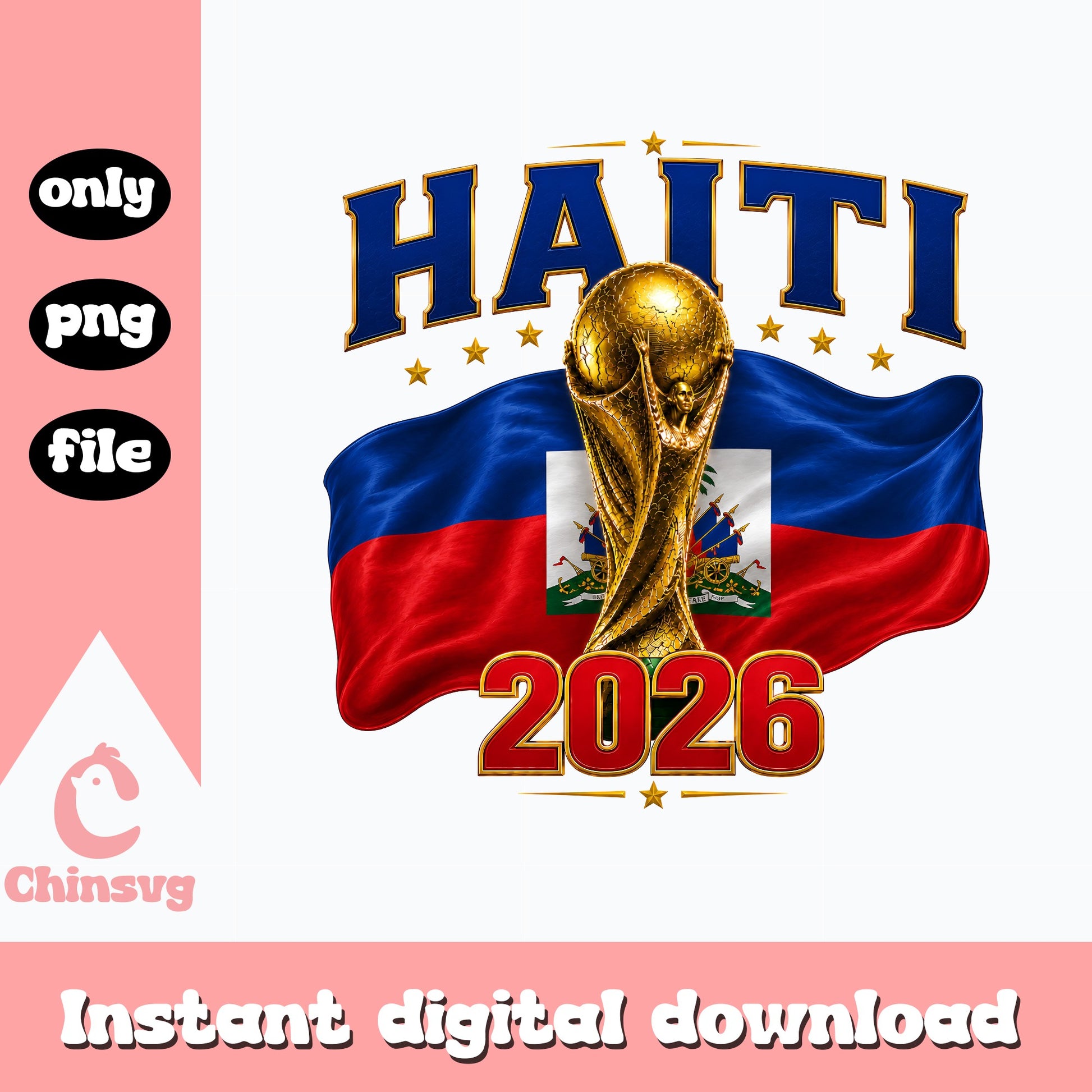 Haiti World Cup 2026 PNG, Haiti Flag Soccer Trophy, Football PNG