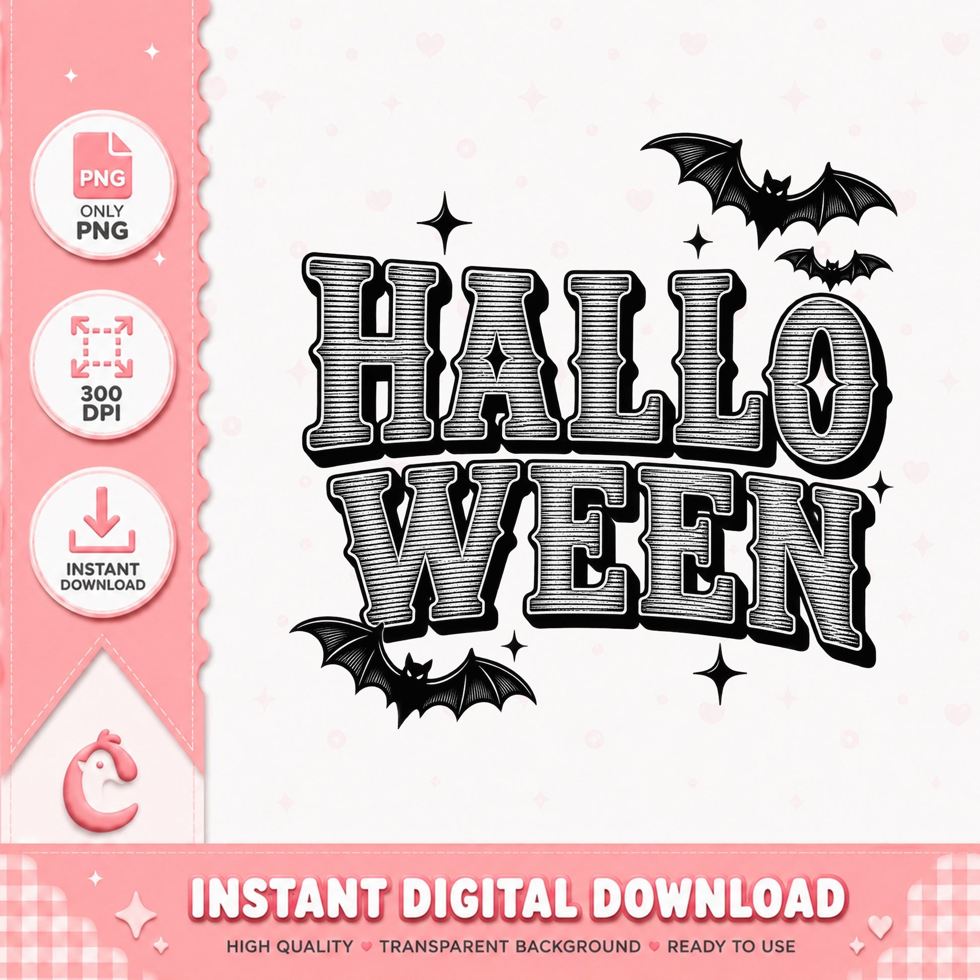 Halloween Bat Sublimation Design, Spooky Fall Decor, PNG