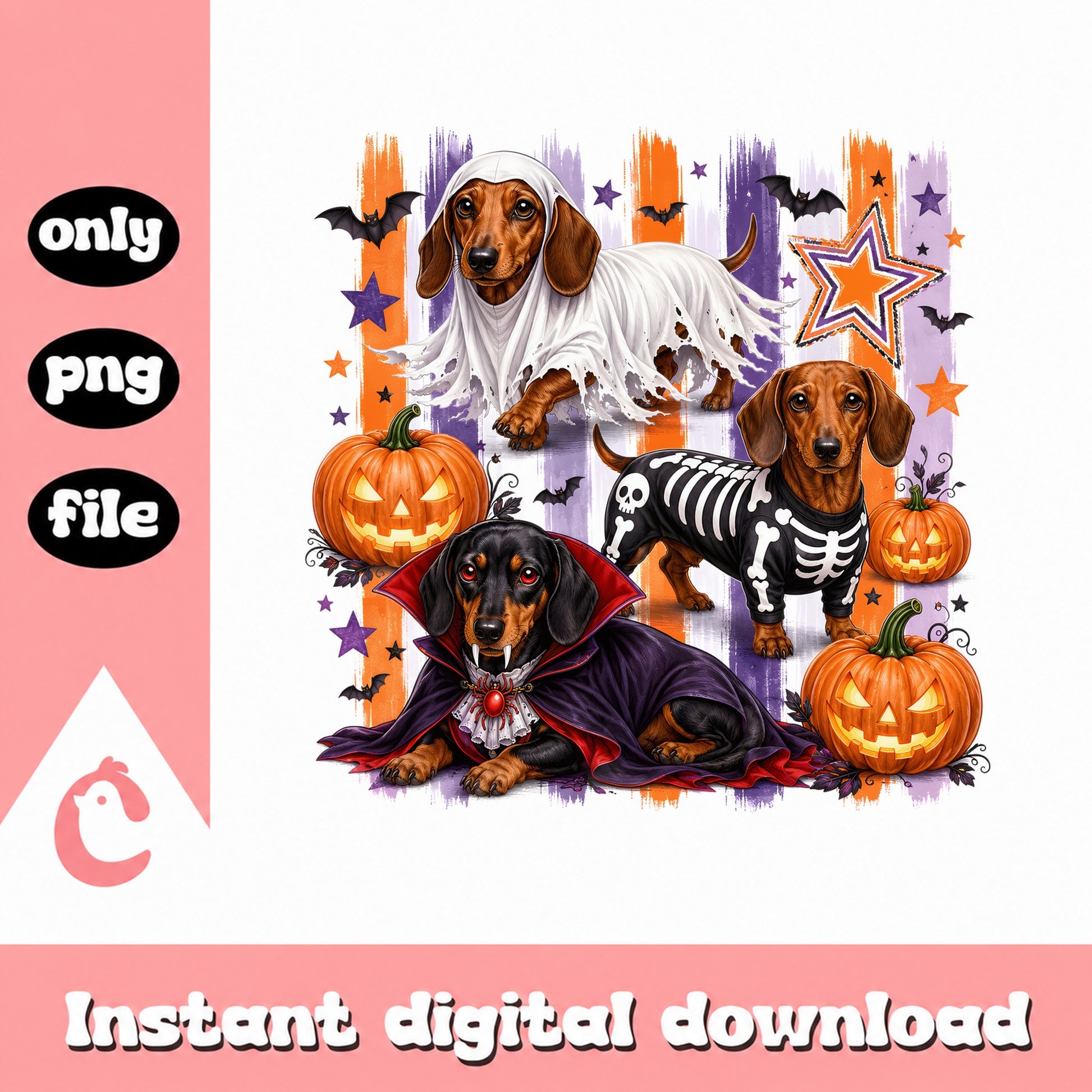 Halloween Dachshund Dog PNG, Funny Dog Halloween PNG, Spooky Dog PNG