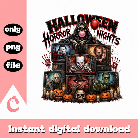Halloween Horror Nights PNG, Horror Characters Bundle, Halloween PNG
