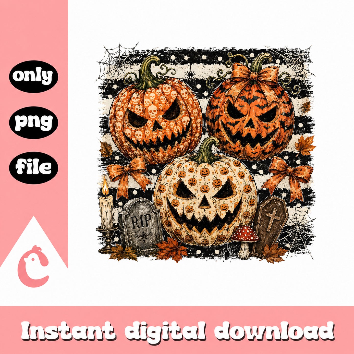 Halloween Jack O Lantern PNG, Spooky Pumpkin Clipart, PNG File