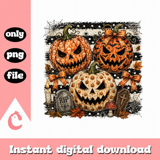Halloween Jack O Lantern PNG, Spooky Pumpkin Clipart, PNG File