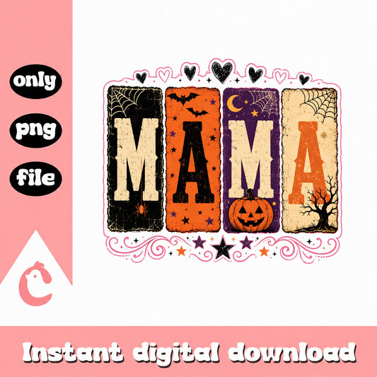 Halloween Mama PNG, Spooky Mom Shirt Design, Halloween PNG