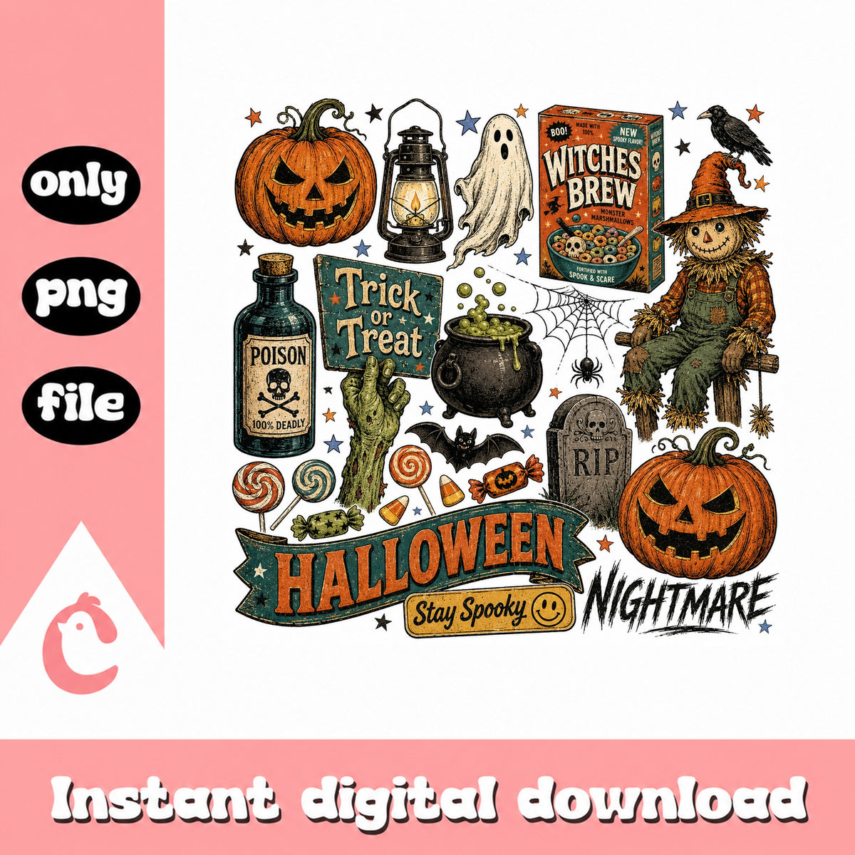 Halloween Nightmare Stay Spooky PNG, Trick Or Treat PNG, Spooky Halloween PNG