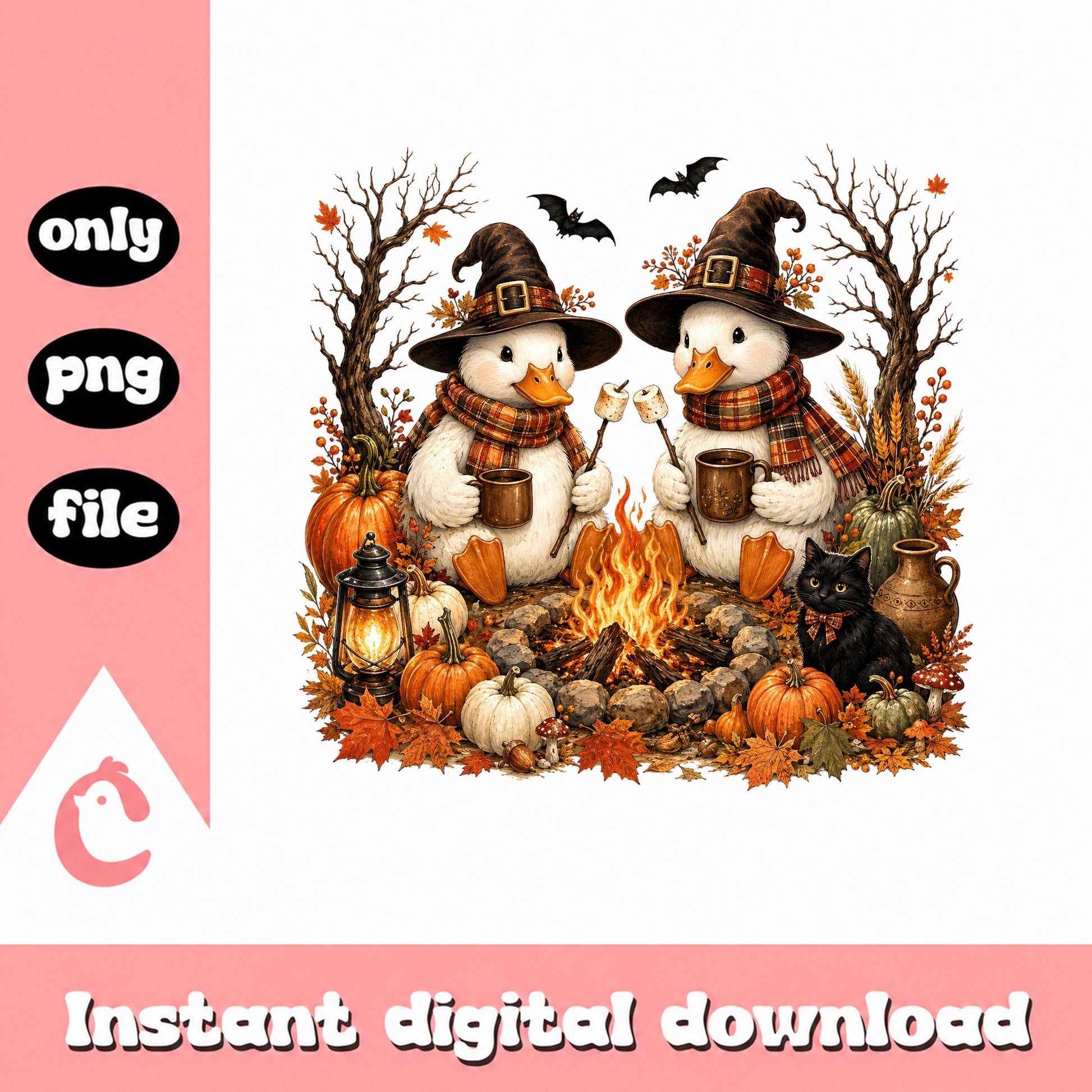 Halloween Snowman Witch PNG, Fall Autumn Clipart, Sublimation PNG