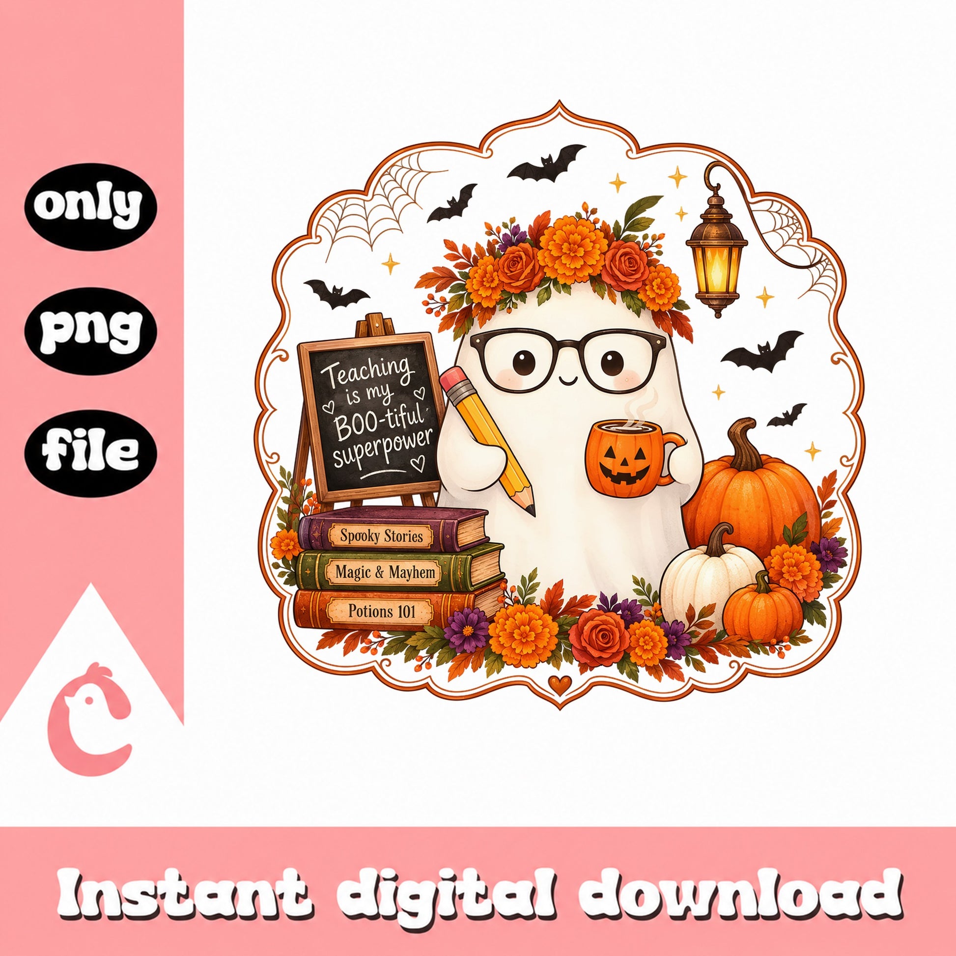 Halloween Teacher Ghost PNG, Spooky Teacher Shirt, Teacher PNG