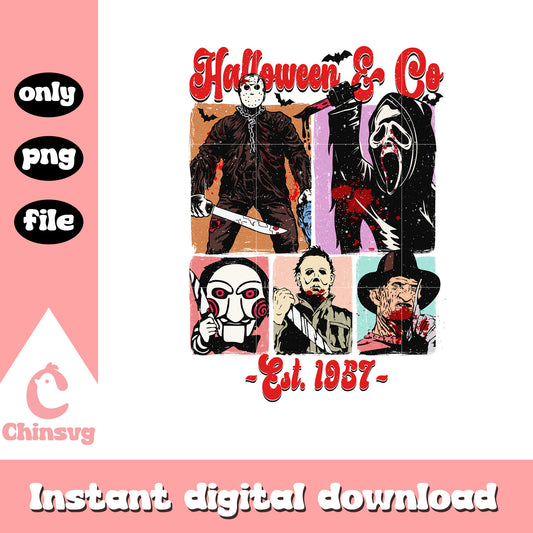 Halloween & co est 1957 png, horror movies characters png