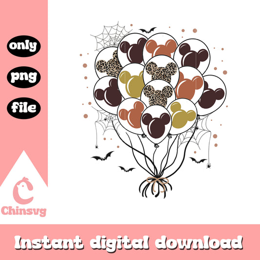 Halloween balloons mickey ear design png, halloween decor png