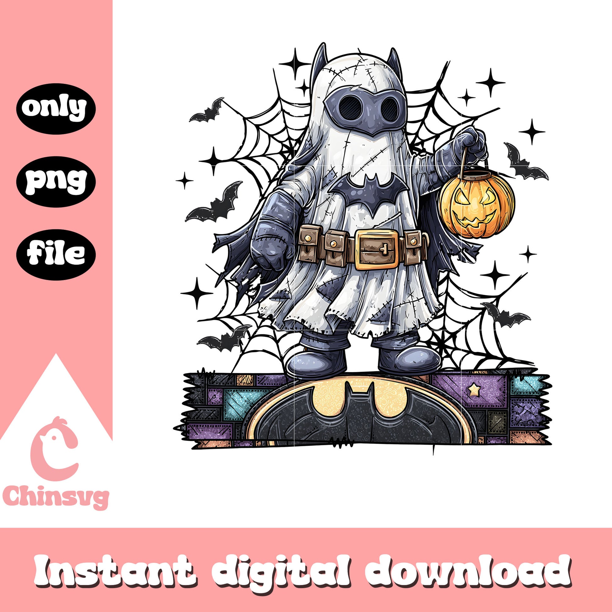 Halloween batman hand pumpkin design png, batman marvel png